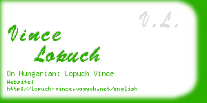 vince lopuch business card